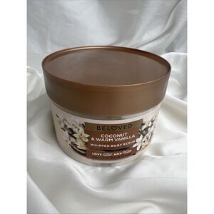 Beloved Vegan Whipped Body Scrub Coconut and Warm Vanilla PETA Approved